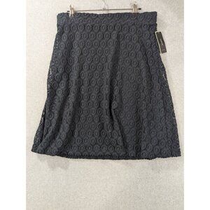 Alfani Womens Lace A-Line Skirt Size 6 In Modern Navy 100% Polyester Lining NWT